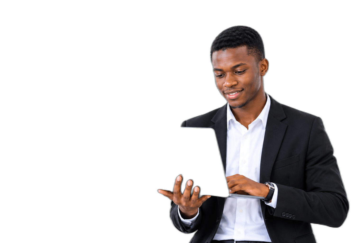 Un jeune homme utilisant un ordinateur portable